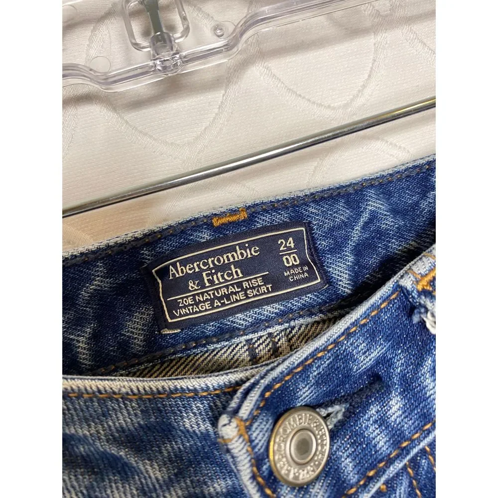 Abercrombie Zoe Vintage A-line Denim Mini Skirt - Picture 4 of 5